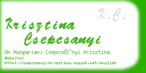 krisztina csepcsanyi business card